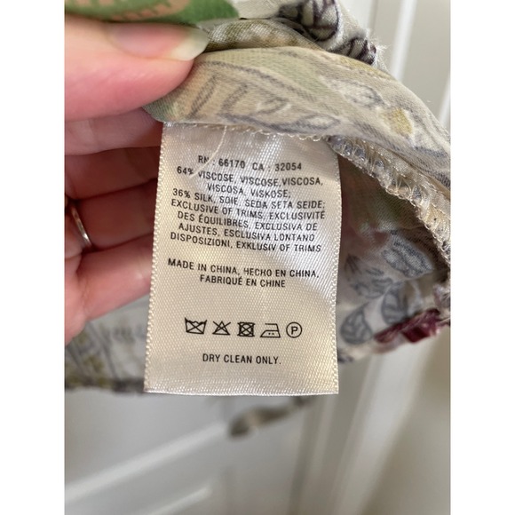 Anthropologie Floreat Japonica Blouse Silk Blend Floral Paisley Sheer Wrap L - Picture 6 of 7